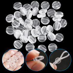 100pcs Plastic Flat Spiral Buckle Adjustable Bead Anti-slip Mask Buckle Elastic Band Cap Mask Stopper Ear Cord Drawstring Button