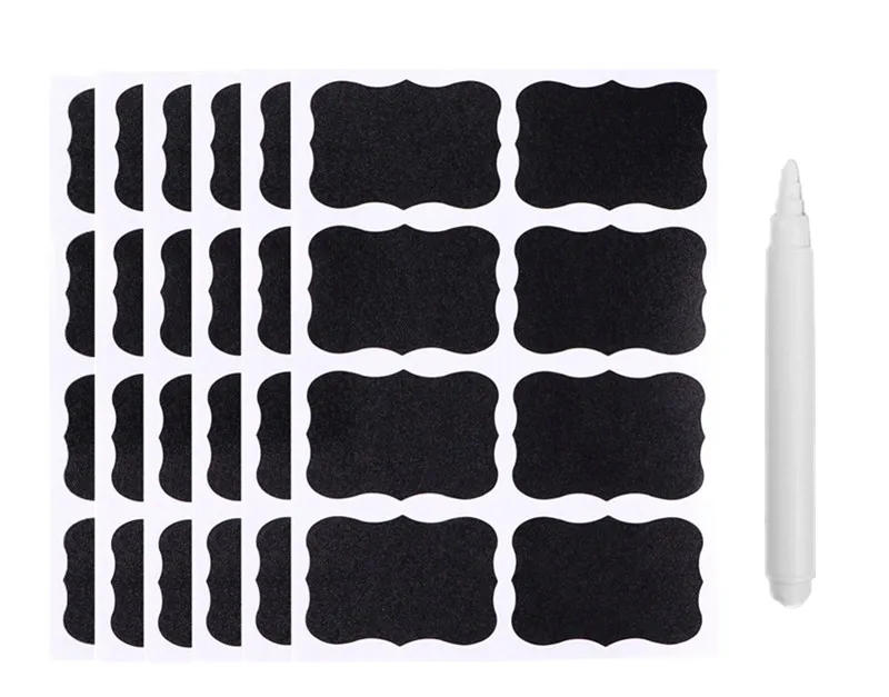 Description Picture 6 of item48pcs Blackboard Stickers Waterproof Chalkboard Kitchen Spice Label Sticker Home Jars Bottles Tags Labels White Marker