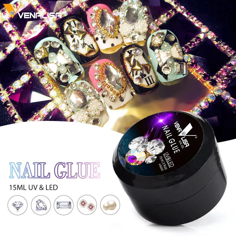 Description Picture 3 of itemVenalisa Factory Supplier Diamond Sticky Gel Super Texture Tranparent Clear Color Diamond Decoration Stick Nowipe Nail Glue