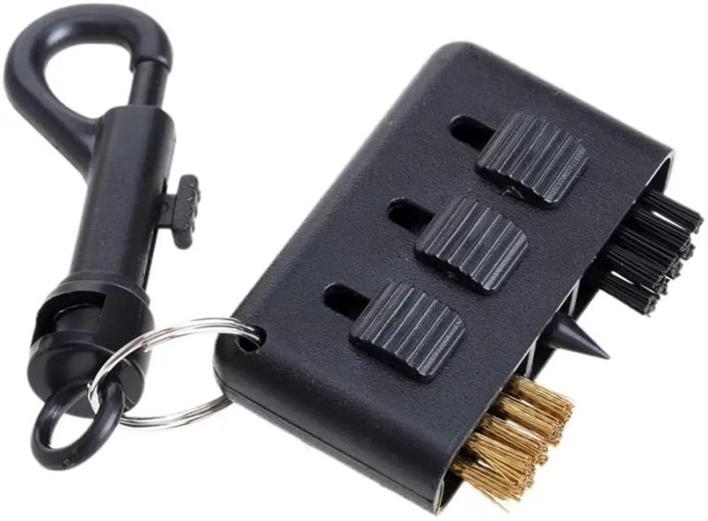 Description Picture 3 of item3-in-1 Golf Club Groove Putter Wedge Ball Cleaning Brush Cleaner Portable Spikes Pocket Kit Tool Golf Training Aids Accessories