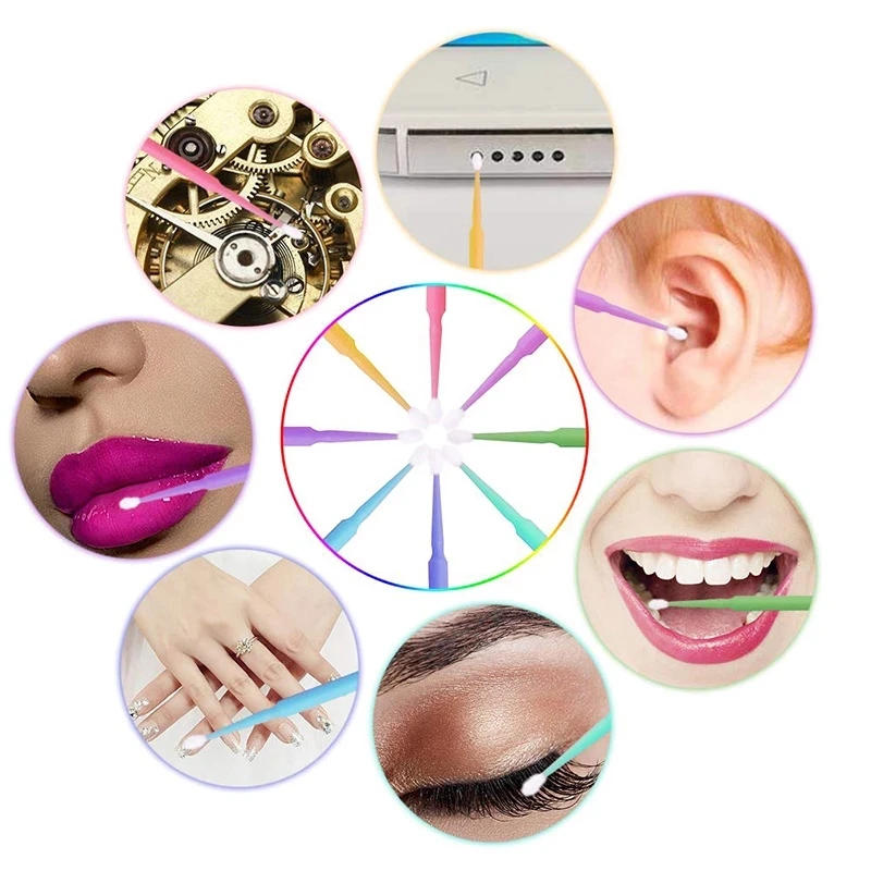 Description Picture 5 of item500pcs/lot Disposable Applicator Micro Brushes for Eyelash Extension Lash Cleaning Brushes Lip Brush Sticks Makeup Tools
