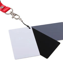 3in1 Pocket-Size Digital White Black Grey Balance Cards Camera Accessory 18% Gray Card with Neck Strap for Digital Photography