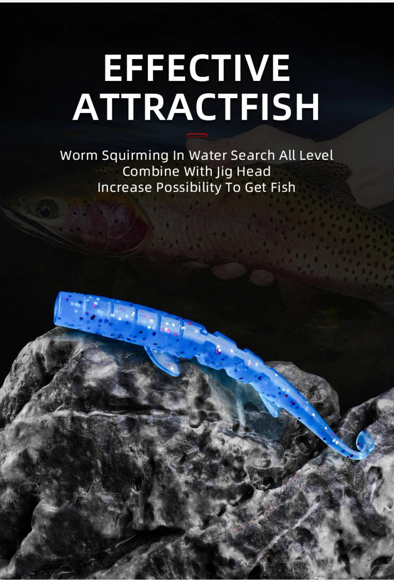 Description Picture 4 of itemBEARKING UNAGI Fishing Artificial Lures Baits Worm Bass Pike Minnow Swimbait Jigging Plastic Silicone Slug Soft Lures 64mm 88mm