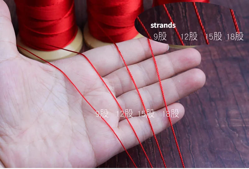 Description Picture 4 of item3/6/9/18 Strands Hand Woven Threads String Beaded Ropes Tassel Cords For Exquisite Bracelet Necklace Jade Pendant Lanyards