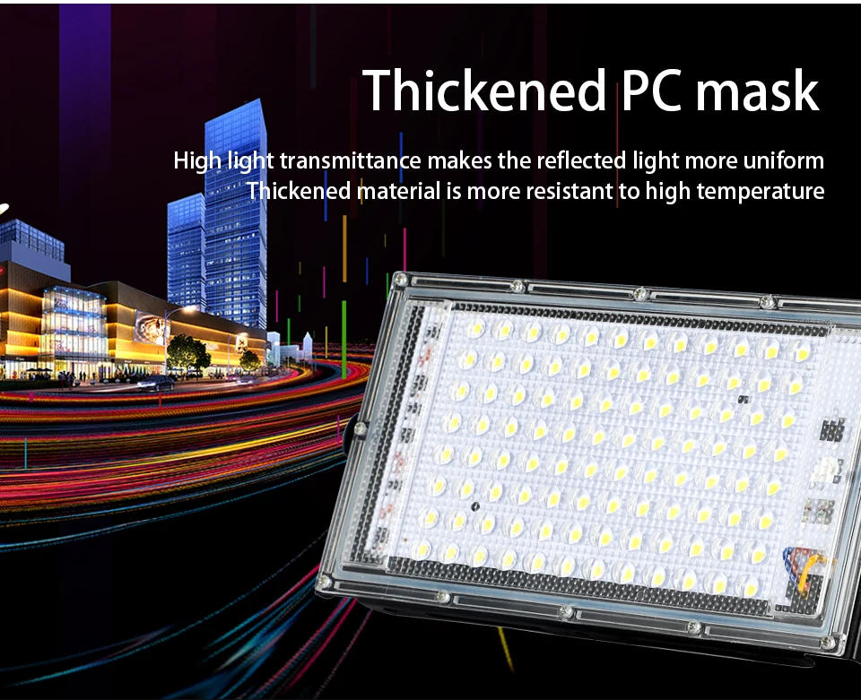 Description Picture 2 of item2pcs/lot LED Flood Light 220V 230V 240V Floodlight Led Street Lamp 50W 100W Waterproof Landscape Lighting IP65 Led Spotlight