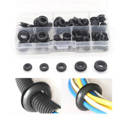 105pcs Waterproof Protect Wire Tool 5 Sizes Set Sealing Rubber Cables Grommet Kit Electrical Plugs Conductor Gasket Ring