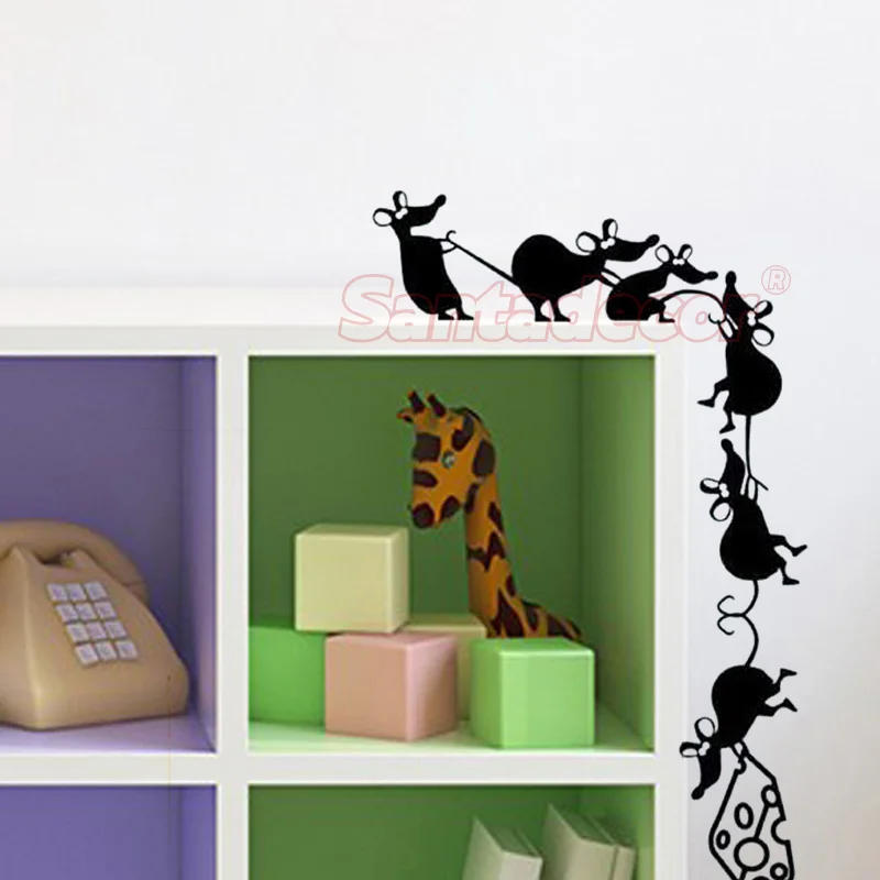 Description Picture 5 of itemStickers Design Wallpaper Funny Climbing Cheese Mice Light Switch Mural Decal PVC Wall Art  Poster Living Room House Decoration