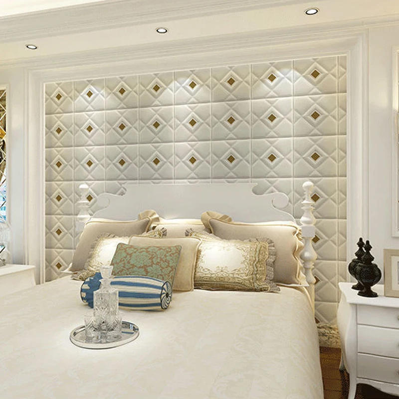 Description Picture 2 of item3D Self-Adhesive Wallpaper 30*30Cm Thicken Stereo Geometry Pattern Background Wall Stickers Foam Panel Waterproof Wall Decals