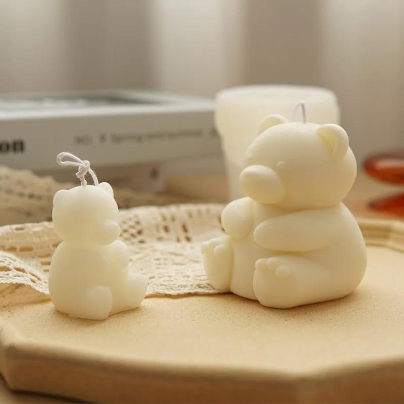 Description Picture 4 of item3D Sitting Bear Silicone Candle Mold Diy Simulated Animal Soap Aromatherapy Plaster Resin Making Kit Home Decoration Crafts
