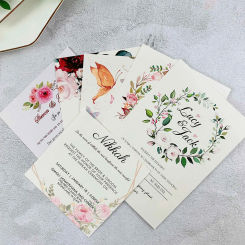 50pc 5.7x5.7inch Customized Personalized Wedding invitations 5X7 inch Sweet XV Quinceanera Birthday Invites RSVP Greeting card