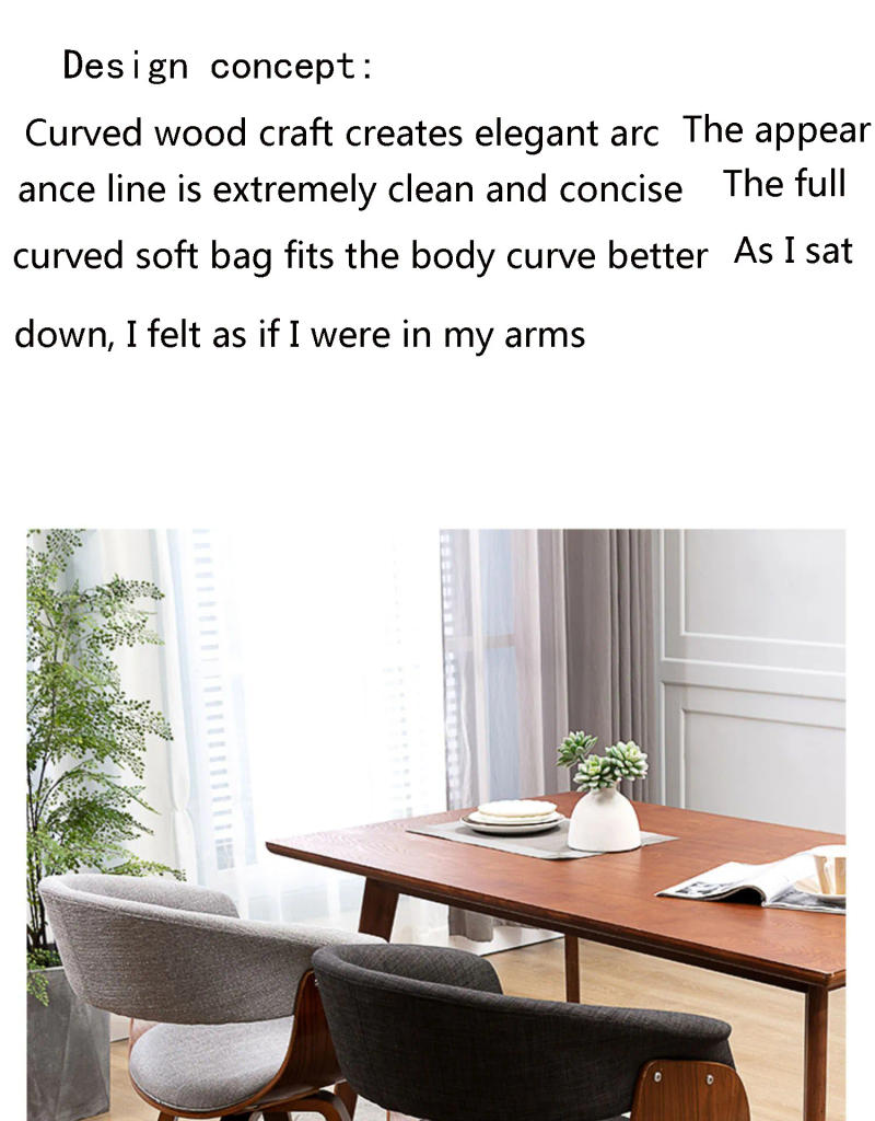 Description Picture 6 of itemDining chair student chair North European modern simple solid wood light luxury dining chair household Italian dining table chai