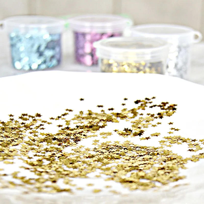 Description Picture 6 of item3mm Mini Star Glittering Confetti Sequins Wedding Parties Decoration Table Paillettes for Nail Sewing DIY Crafts Balloon Filled