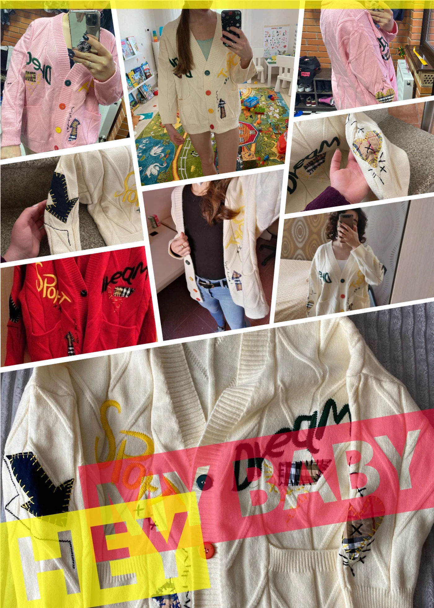 Description Picture 2 of item2020 Autumn Winter Women Cardigan Warm Knitted Sweater Jacket Pocket Embroidery Fashion Knit Cardigans Coat Lady Loose Sweaters