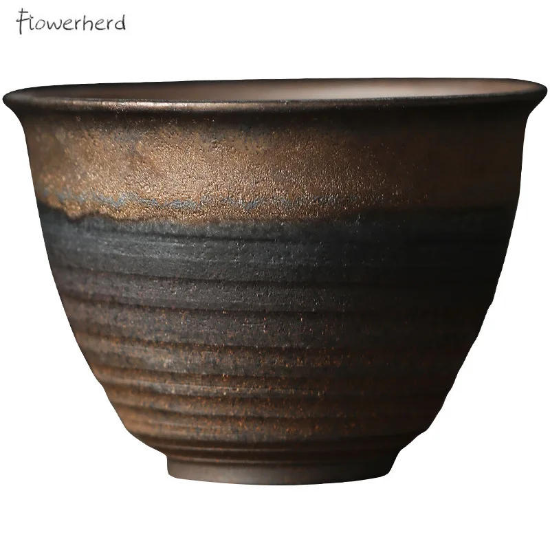 Description Picture 5 of itemJapanese Style Gilt Ceramic Tea Cup Teaware Kung Fu Tea Set Cup Retro Home Tea Bowl Tea Cup Set