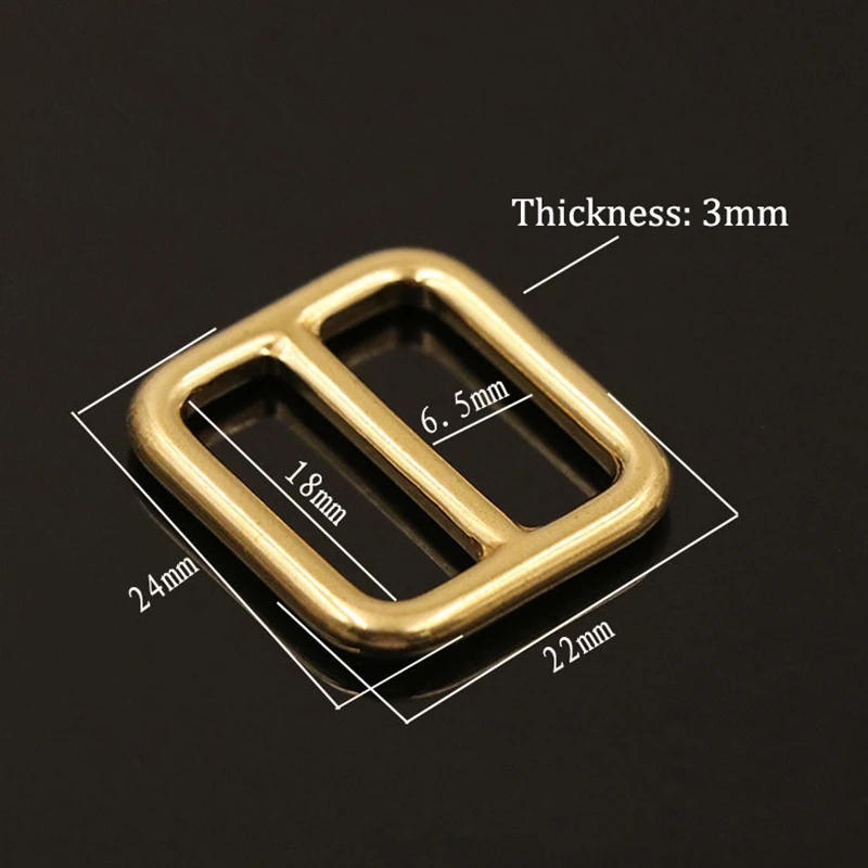 Description Picture 5 of item1 x Solid Brass Rectangular Adjuster Buckle Cast Tri Glide Slide Backpack Strip webbing  leather craft Bag Shoulder Strap Belt
