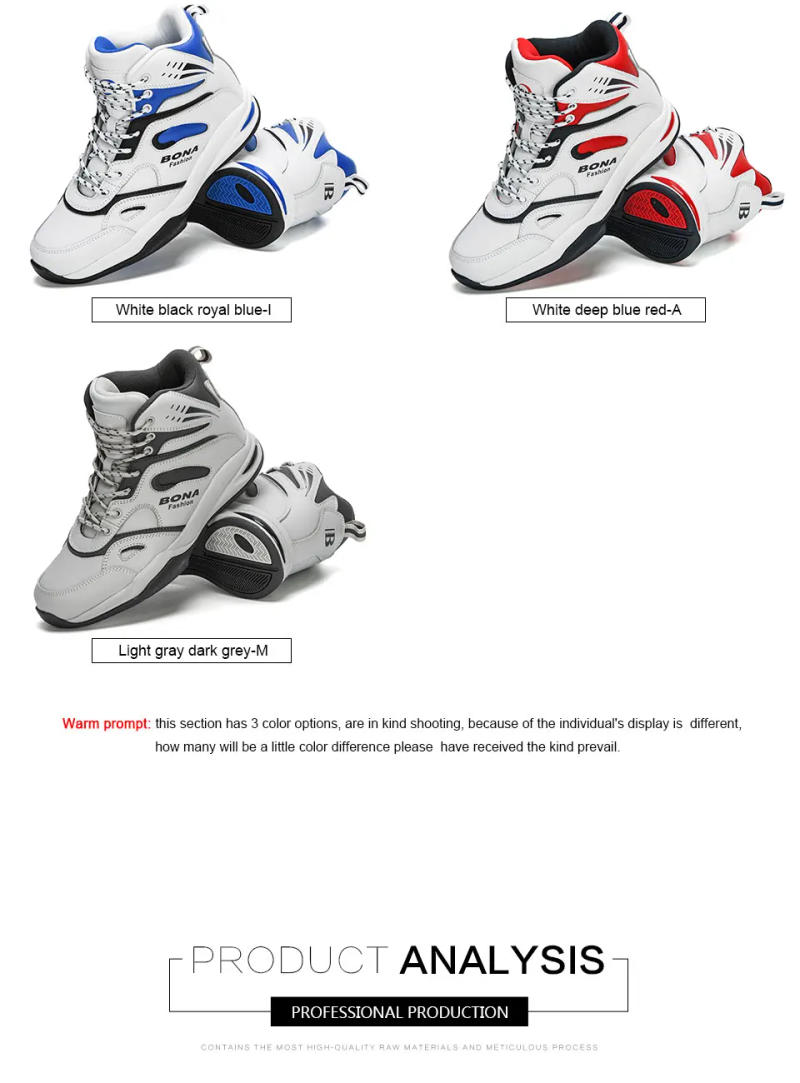 Description Picture 6 of itemBONA New Arrival Basketball Shoes Men Cushioning Light Trendy Sneakers Man Zapatos Hombre Outdoor Sports Footwear Masculino