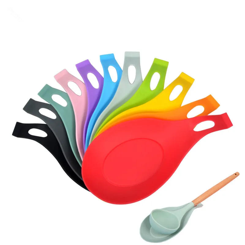 Description Picture 4 of item1PC Food Grade Silicone Spoon Mat Silicone Heat Resistant Placemat Tray Spoon Pad Drink Glass Coaster Hot Sale Kitchen Tool 5z