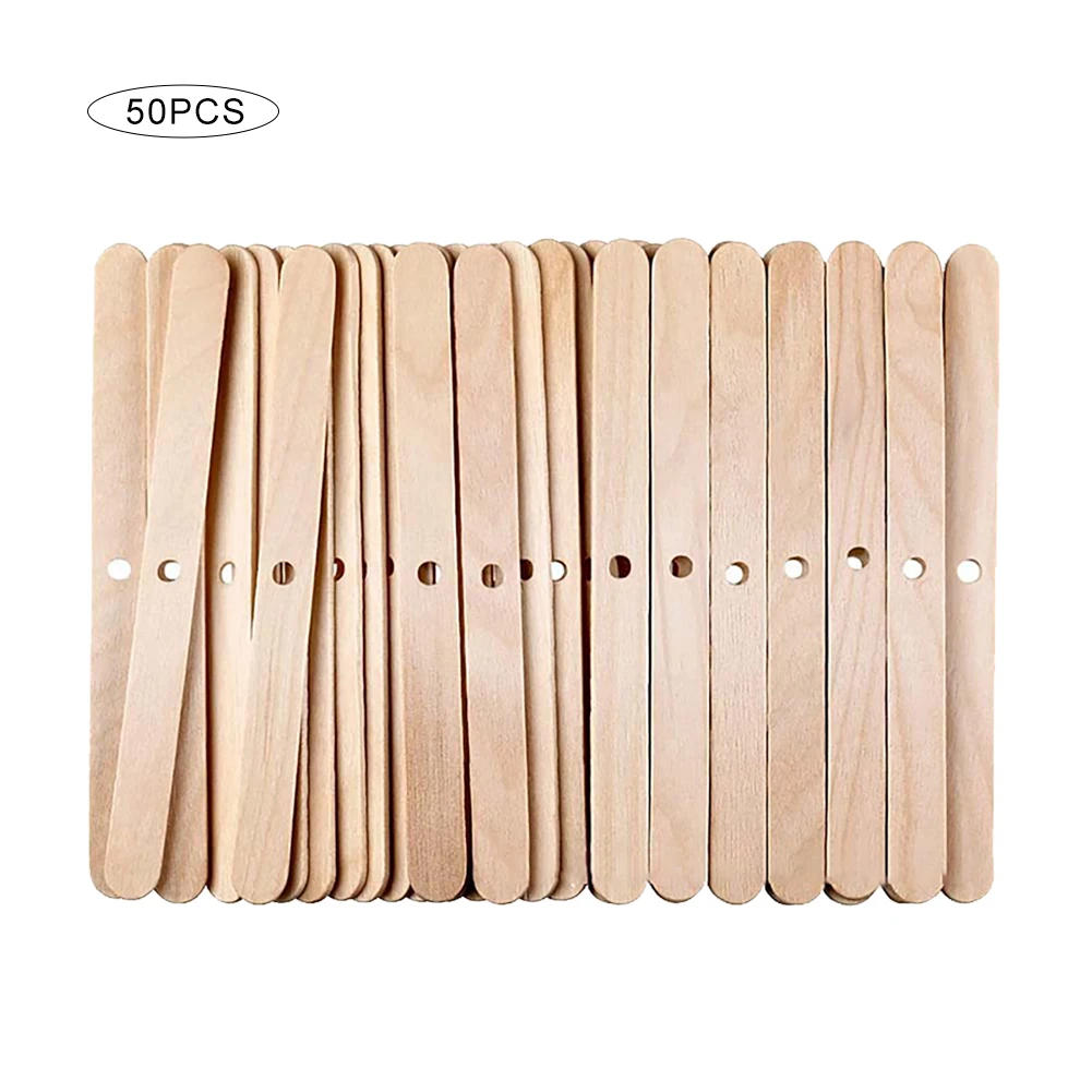 Description Picture 3 of item50PCS Wooden Wax Core Holder DIY Candle Supplies Candles Making Tool Handwork Wood Sticks Wick Centering Device Art Crafts