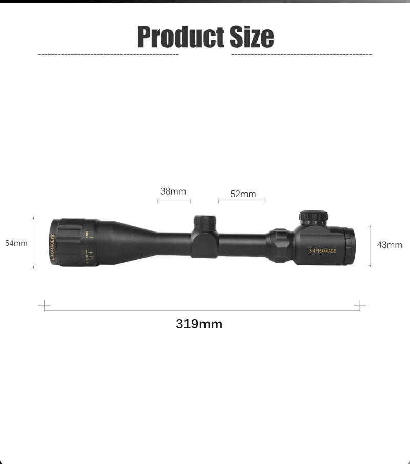 Description Picture 4 of itemMARCH S4-16X44AOE Tactical Riflescopes Spotting Rifle Scope for Hunting Optical Collimator Air Gun Sight  Red Green Illumination