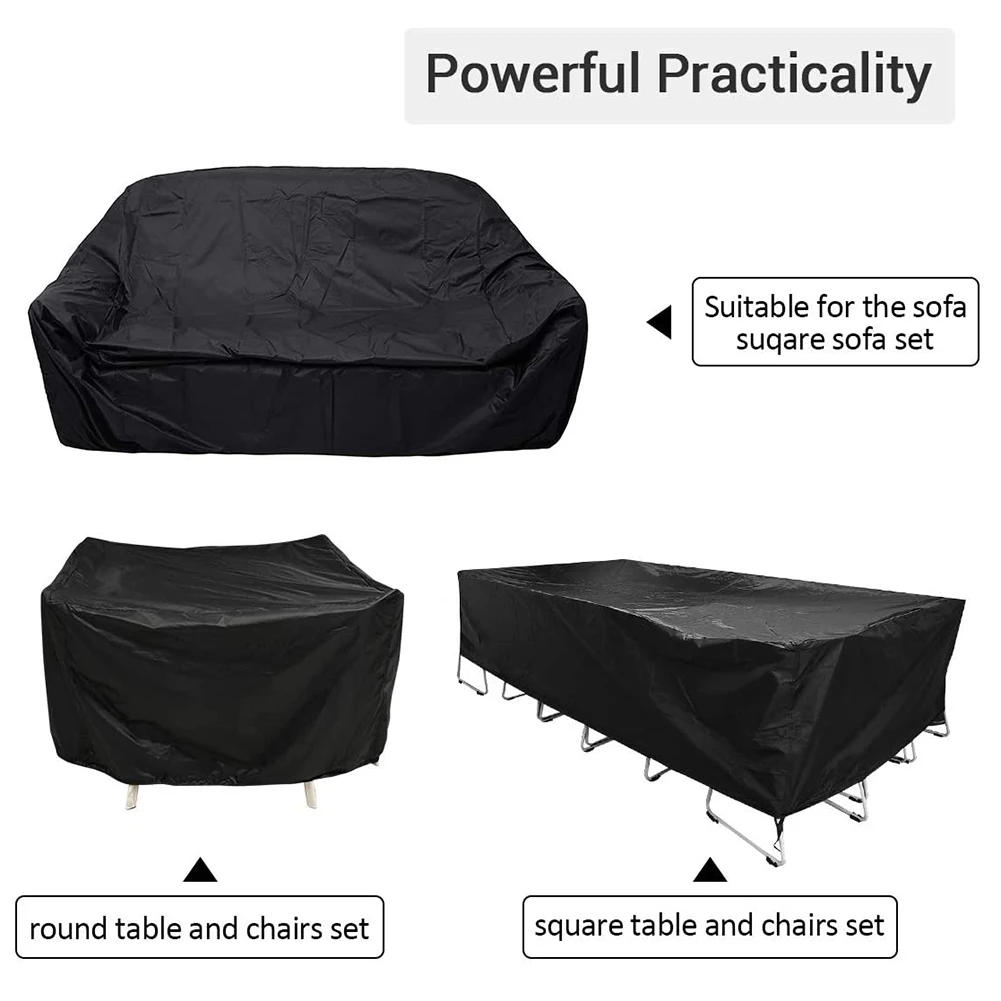Description Picture 3 of itemSmall Sizes Outdoor Garden Furniture Covers Waterproof Gray Black S Rain Snow Chair Cover for Sofa Table Chair Patio Dust Proof