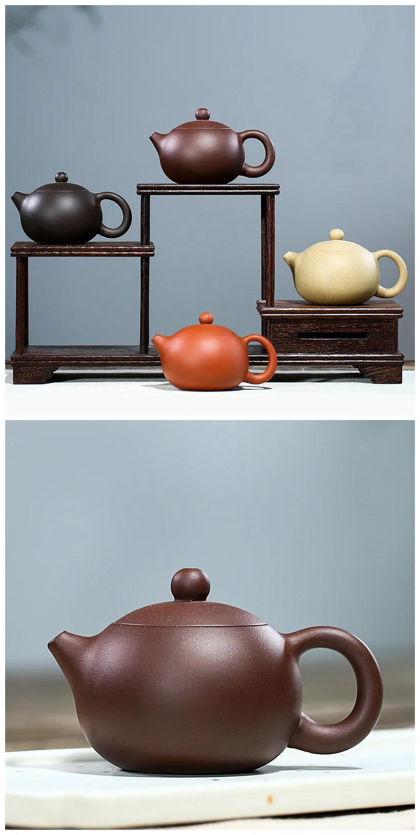 Description Picture 3 of item100ml Yixing Boutique Purple Clay Teapots Ball Shaped Infuser Xishi Tea Pot Beauty Kettle Customized Zisha Tea Set Authentic