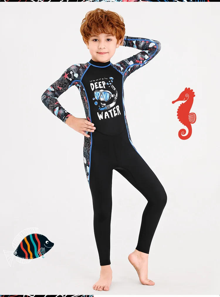 Description Picture 5 of itemKids Full Body Swimsuit Rash Guard One Piece Long Sleeve Long Leg Swimwear with UV Sun Protection UPF50+ for Surfing Snorkeling
