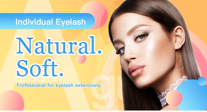 Description Picture 2 of itemAGUUD Faux Mink Eyelash Extensions Individual Lash False Eyelashes Matte Black Russian Volume Soft Natural Lashes Makeup Cilia