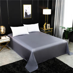 Natural Mulberry Silk Flat Sheet Solid Color Bed Sheet High Quality King Size Bedding Sheet Home Textile Sheet