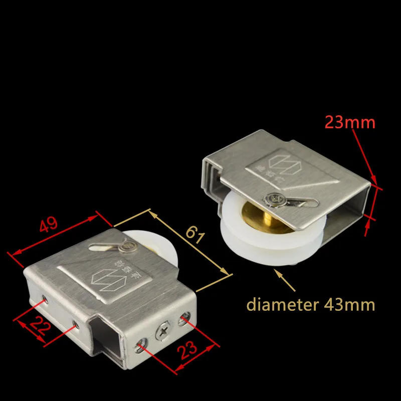 Description Picture 3 of item4pcs/lot Bathroom Sliding Door Silent Pulley Panning Cupboard Door Caster Wheel Runners for Wardrobe Window Furniture Hardware