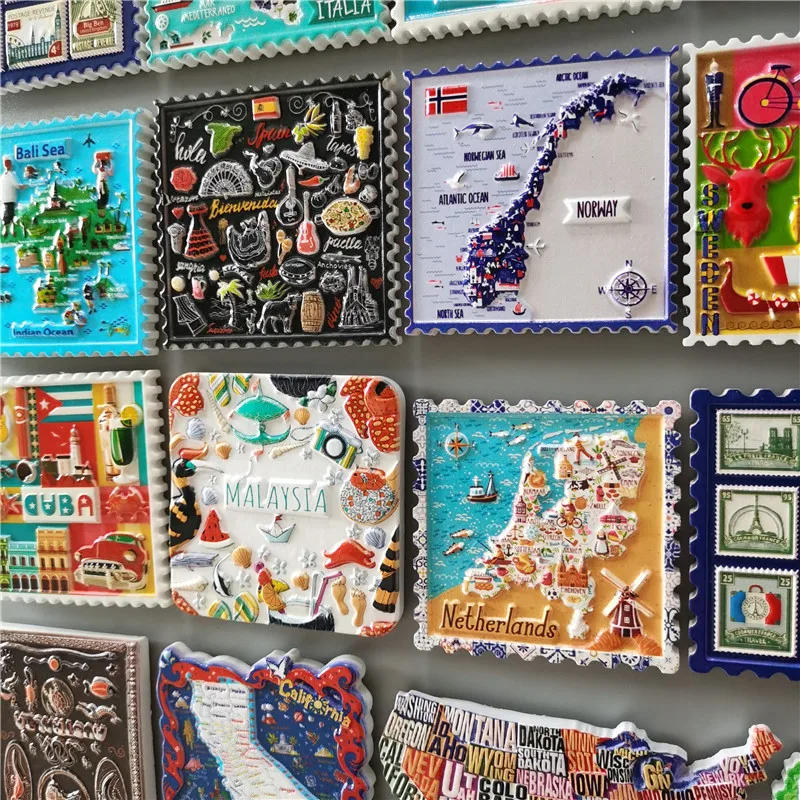 Description Picture 6 of itemWorld Tourism Fridge Magnets Japan USA Australia Philippines Holland Spain Netherlands Sweden Malaysia Refrigerator Stickers