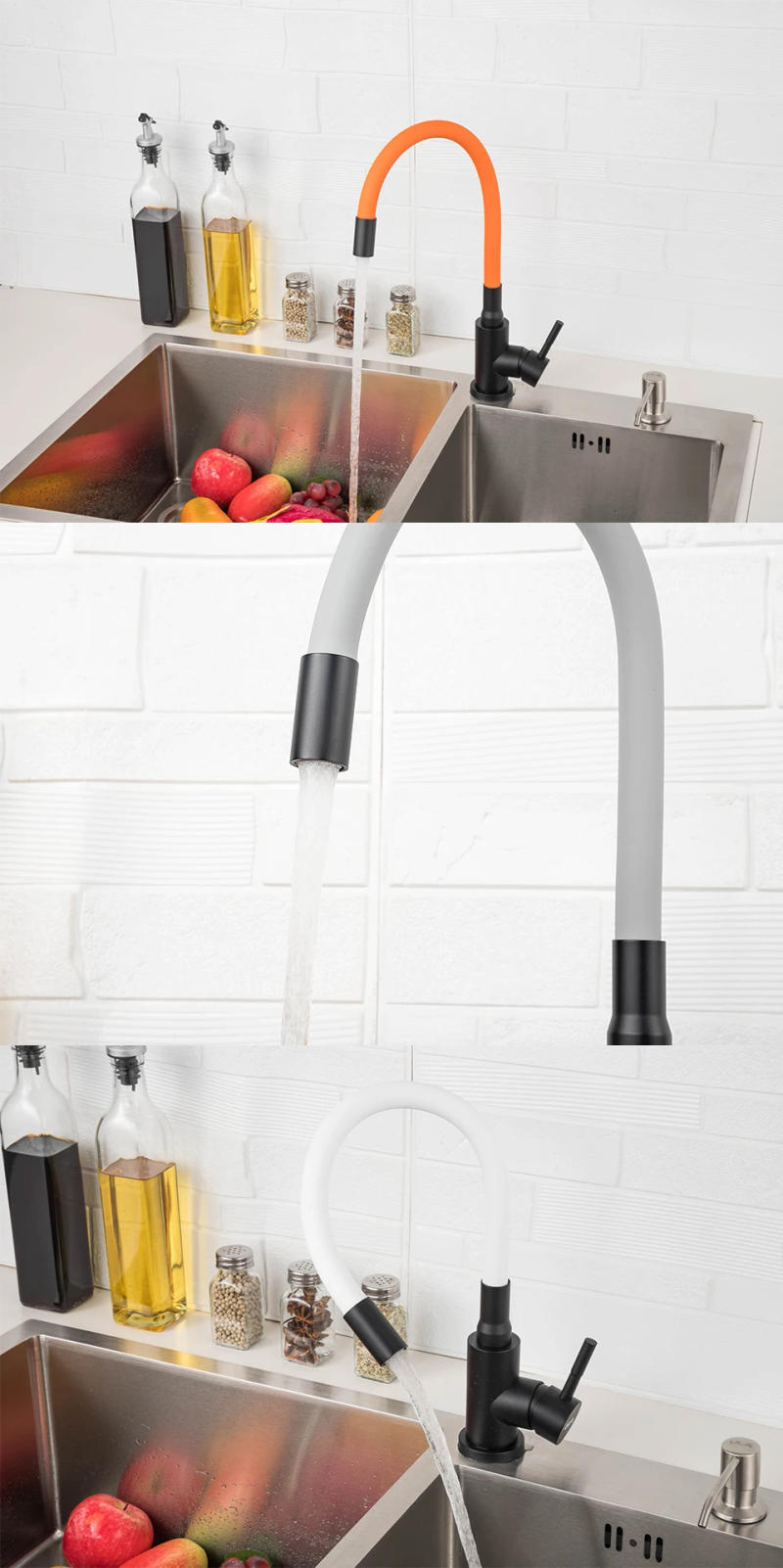 Description Picture 6 of itemULA Flexible Spout Kitchen Faucet Stainless Steel Kitchen Mixer Tap Hot Cold for Kitchen Sink Kitchen Faucet Nozzle Sink Mixer