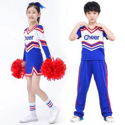 5Pcs/set Children Competition Cheerleaders Girl boy School Team Uniforms Kids Performance Costume Class Suit Kid Girl School Sui