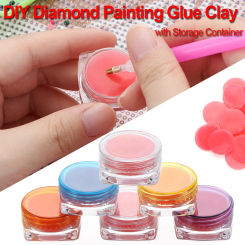Round/Heart-Shape 5D Diamond Painting Glue Clay Cross Stitch Embroidery Point Drill Pen Sticking Nail Art Drilling Mud Accessory