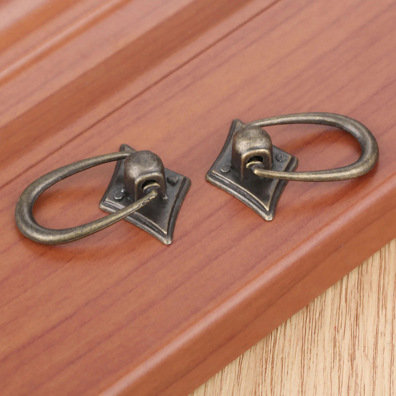 Description Picture 6 of item2Pcs 30*40mm Vintage Ring Handle And Knob Furniture Door Pull Handle European Zinc Alloy Cabinet Dresser Drawer Knobs