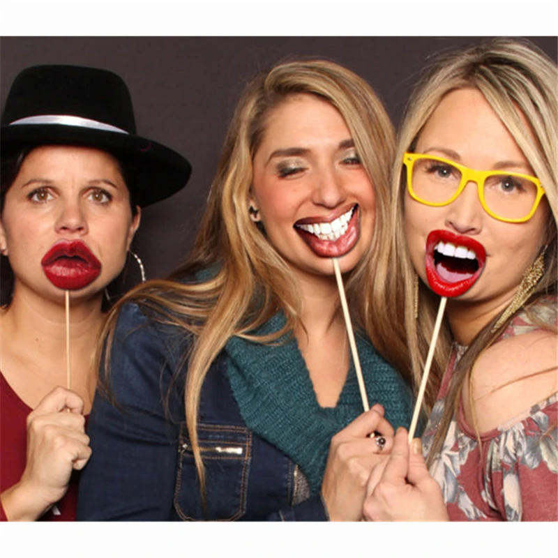 Description Picture 4 of item20Pcs/Set Adult Funny Lip Mouth DIY Photobooth Props Wedding Decoration DIY Photo Booth Birthday Party Wedding Decorations
