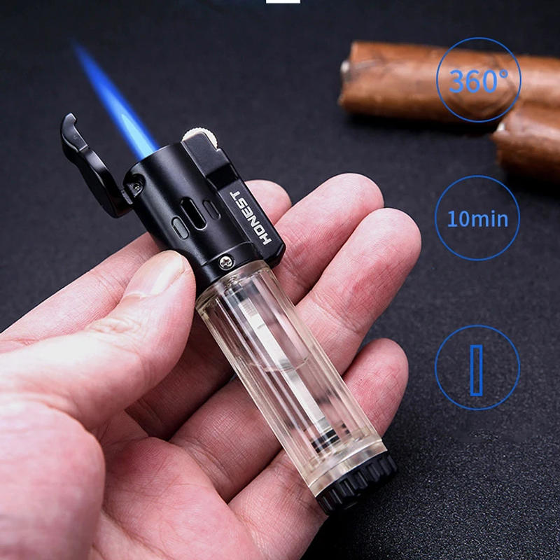 Description Picture 4 of itemThe New HONEST Gas Lighter Lighters Smoking Accessories Blue Flame Butane Torch Lighter Cigarettes Lighter Gadgets For Men