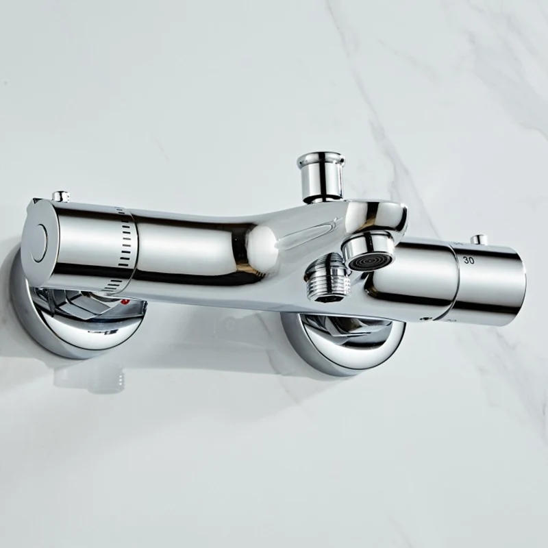 Description Picture 4 of itemThermostatic Bath Shower Control Valve Bottom Faucet Wall Mounted Hot And Cold Brass Bathroom Mixer Bathtub Tap Shower Mixer Tap