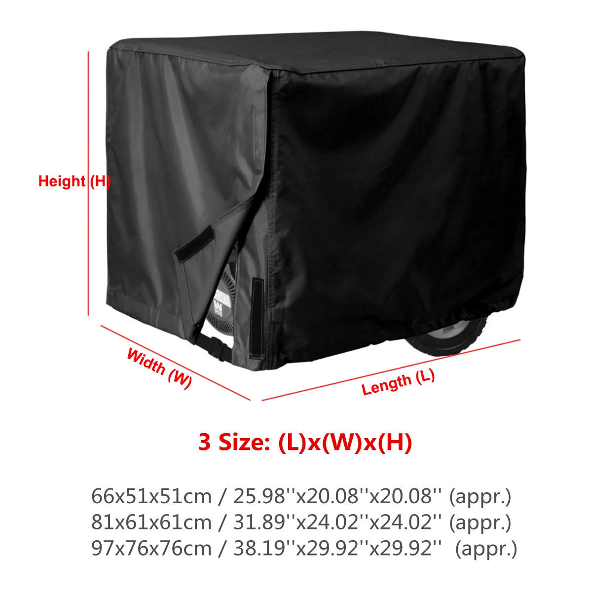 Description Picture 4 of itemBlack Generator Cover Windproof Protective Cover Canopy Shelter Waterproof Oxford Cloth All-Purpose Covers Accessories 3 Sizes