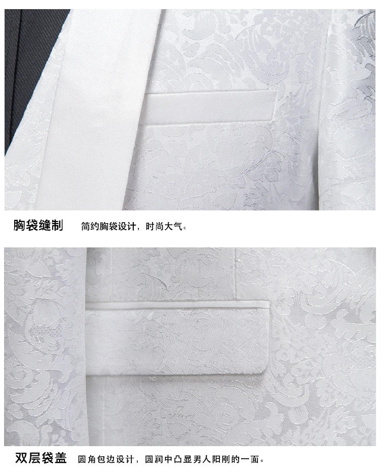 Description Picture 5 of item2023 Spring Autumn New Men's Casual Business Boutique Suit Three Piece Set / Men's Coat Jacket Pants Vest Trousers Waistcoat