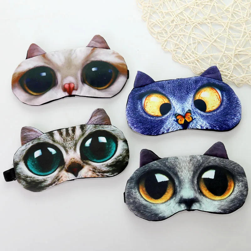 Description Picture 3 of item1PCS 3D Sleeping Mask Cute Cartoon Cat Dog Sleeping Eye Mask Eyeshade Cover Soft Portable Animal Blindfold Eyepatch Eye Cover