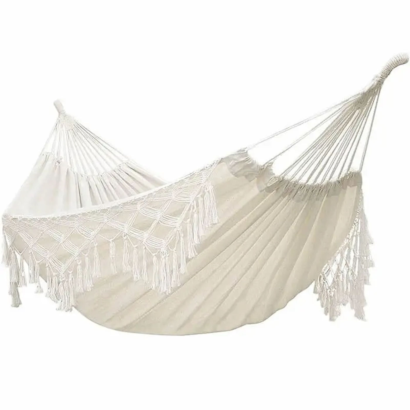 Description Picture 6 of itemPure Cotton Hammock Macrame 2 Person Swing Bed Garden Outdoor Hanging Chair New with stroage bag