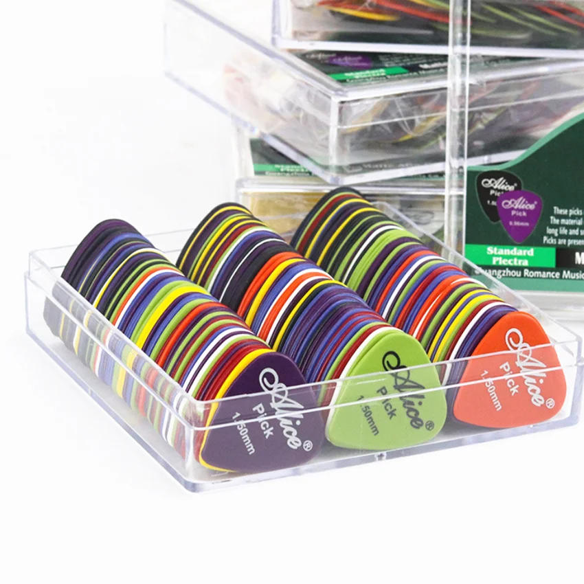 Description Picture 4 of item24/30//40/50PCS Matte Guitar Picks Alice Acoustic Electric Bass Plectrum Mediator Guitar Accessories Thickness 0.58 - 1.5 Mm