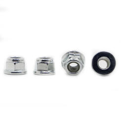 10pcs Carbon Steel White Zinc-plated Nylon Insert Hex Flange Self-locking Locking Nut Nylock Locknut M3 M4 M5 M6 M8