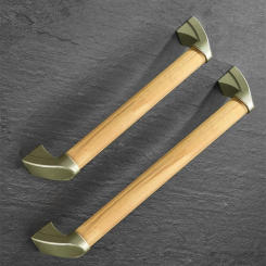 Bathroom Grab Bar Non-slip Elderly Safety Rail Toilet Bathtub Handicap Support Balance Grab Bar Zinc Alloy Wood Rubber Handrail