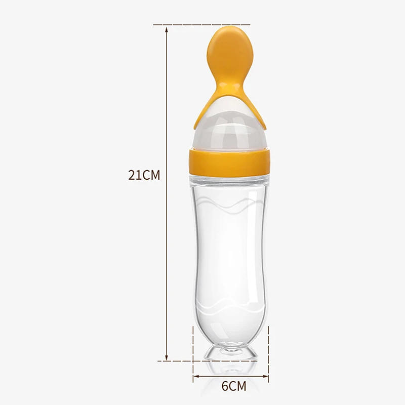 Description Picture 2 of itemSqueezing Feeding Bottle Silicone Newborn Baby Training Rice Cereal  Food Spoon Supplement Feeder Safe Useful Tableware For Kids