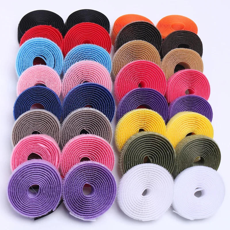 Description Picture 4 of item2cm 1Meter Pair Colorful Sticker Hook And Loop Fastener Adhesive Tape Nylon Button Cable Ties Sewing Garment Bags Accessory