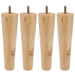 BQLZR 4Pcs Height 10-30cm Solid Wood Furniture Legs Protetor Sofa Bed Cabinet Table and Chair Replacement Feet Cone Shaped