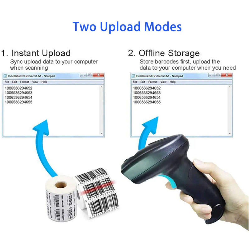 Description Picture 6 of itemCMOS Image 1D 2D Wireless Barcode Scanner Bluetooth High-precision Handheld Automatic Bar Code Reader For Inventory Management