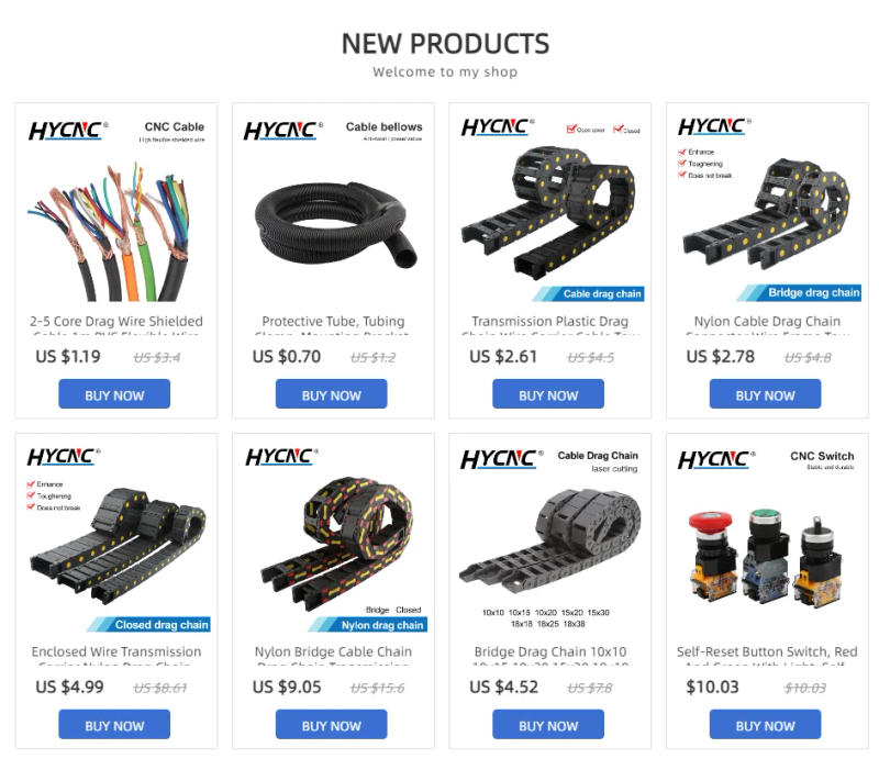 Description Picture 2 of itemCNC Transmission Plastic Drag Chain Wire Carrier Cable Tow Cable Wire Closed Open Cover Chain Slot CNC Milling Machine Cable