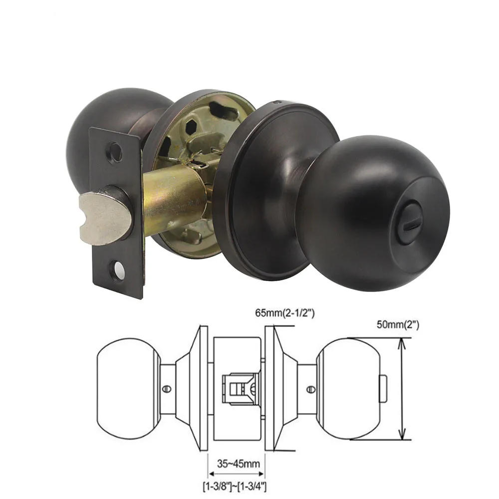 Description Picture 5 of itemAmerican style round door handles for Interior Door Privacy Lock for Bedroom wooden gate Oil rubbed door Handle set